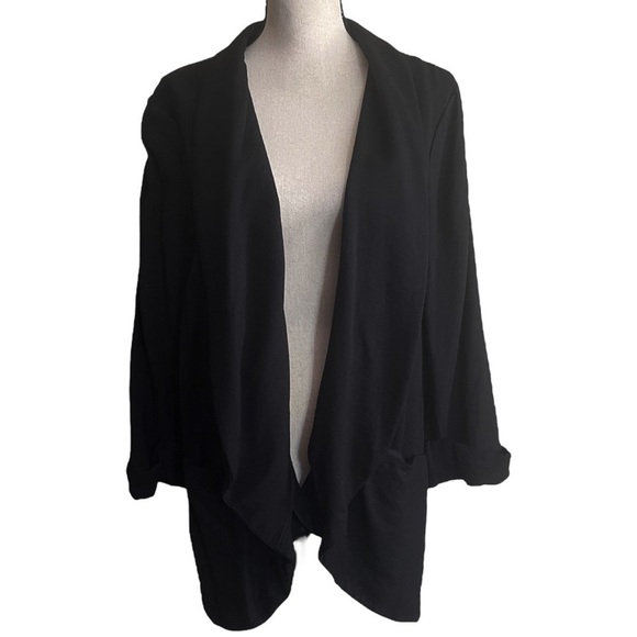 Alfani Black Open Front 3/4 Sleeve Unlined Business Casual Blazer Women's XL - Picture 1 of 9